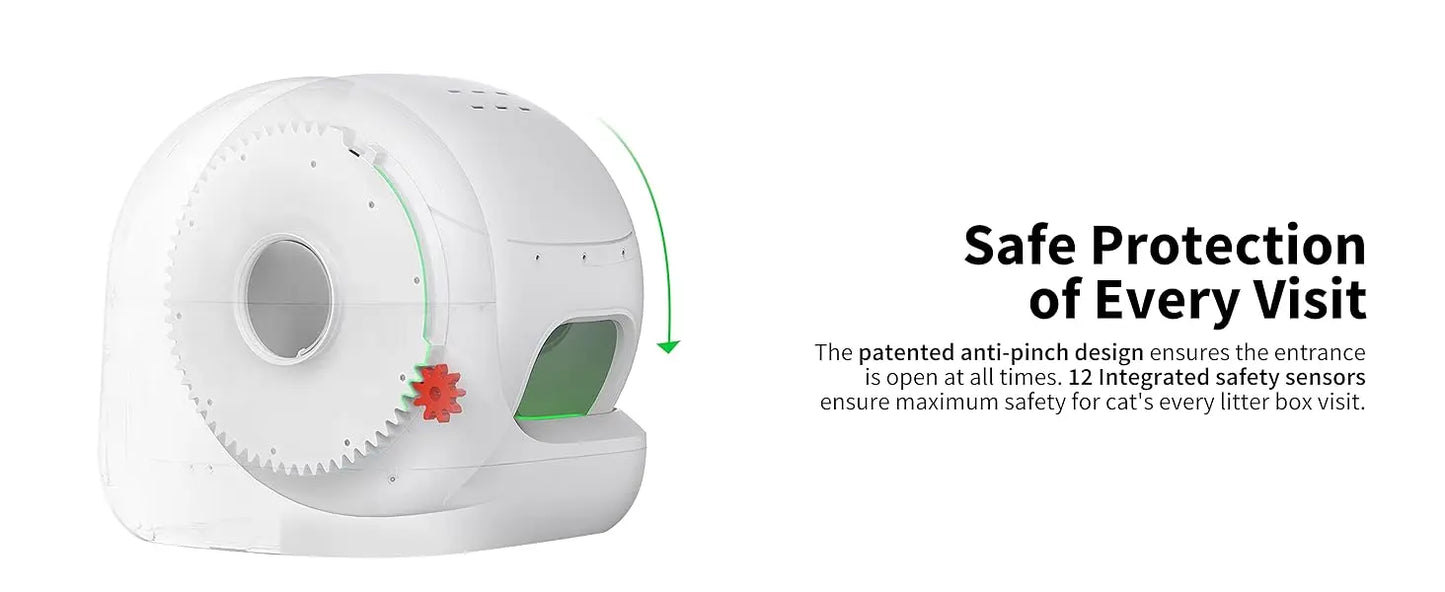Self-Cleaning Smart Cat Litter Box with AI Camera & Odour Control