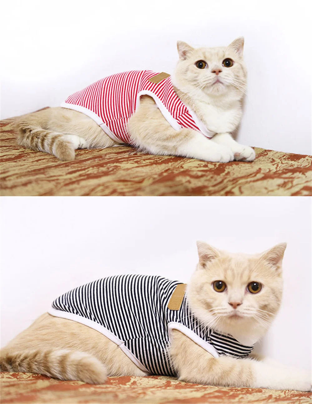Classic Striped Cotton Vest for Cats & Small Dogs