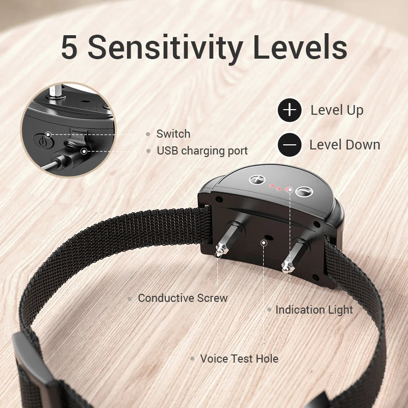 Rechargeable Dog Training Collar — Waterproof Anti-Bark Device with Smart Control