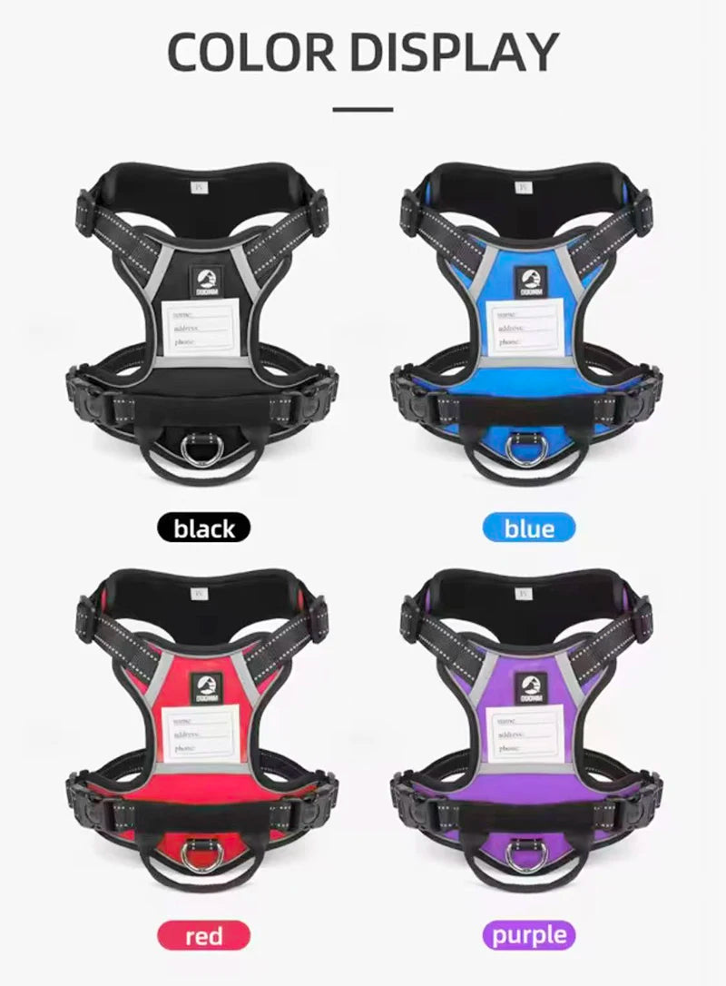Reflective No-Pull Dog Vest Harness with Name Card