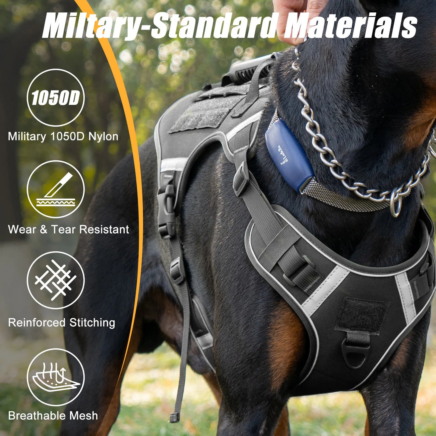 Gilet tactique militaire avec harnais et laisse pour grands chiens