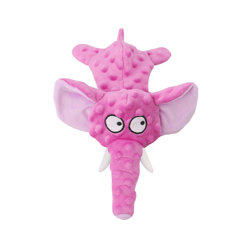 Jouet pour chien en peluche éléphant couineur avec papier froissé