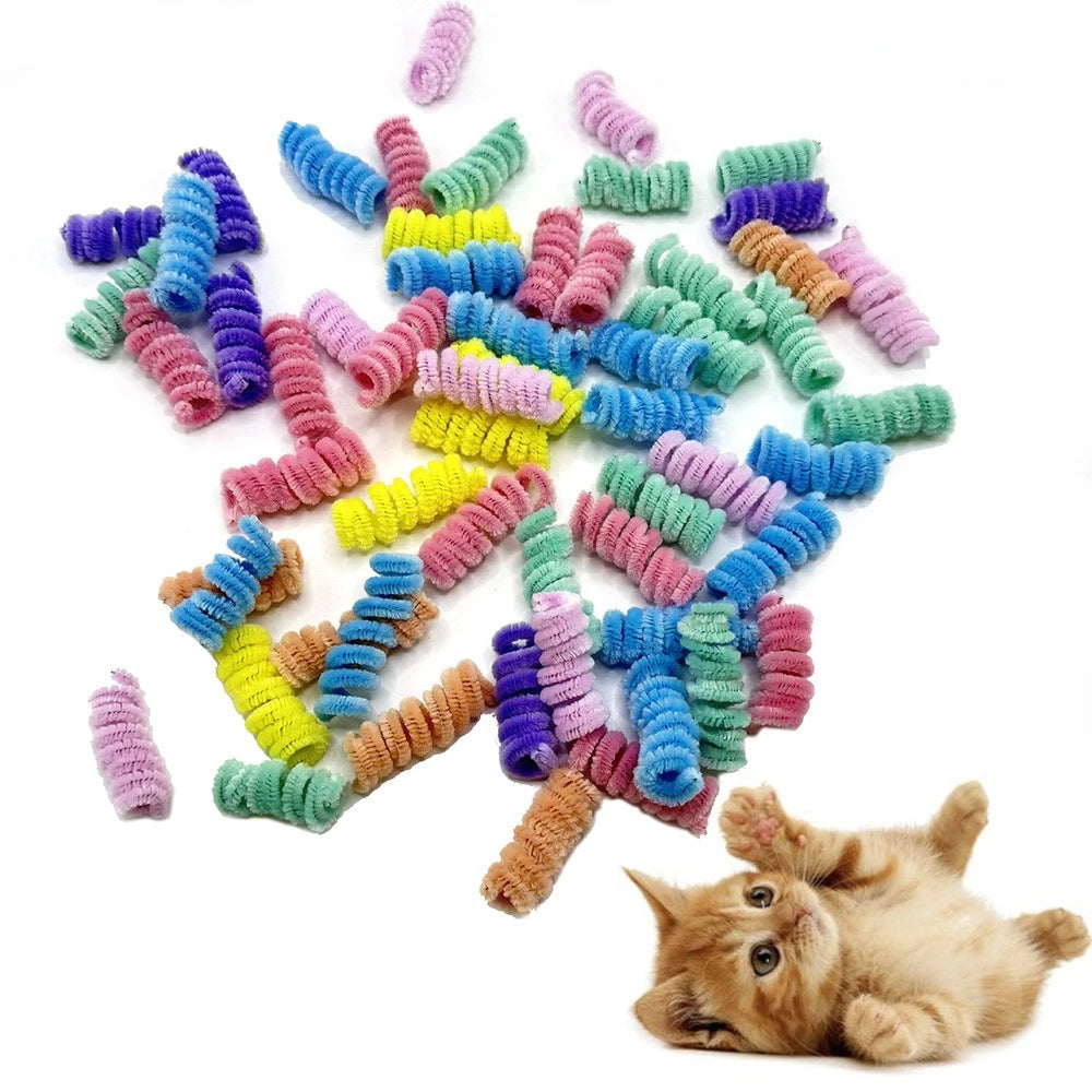 Colorful Coil Spring Cat Toys – 10 Pack