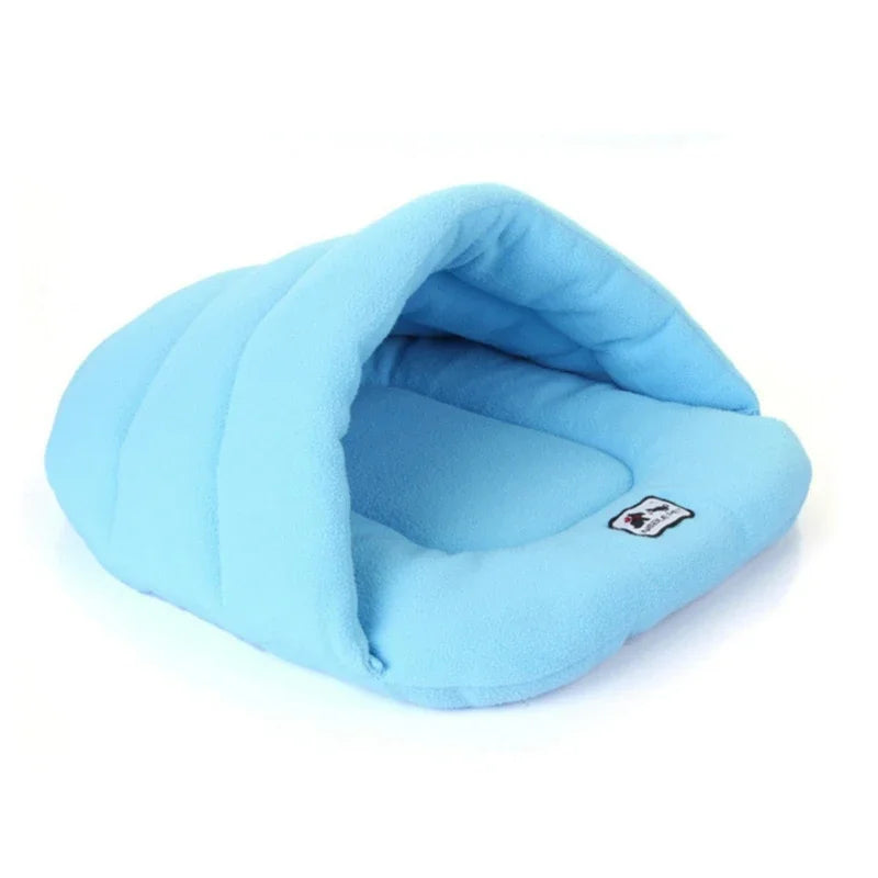 Slipper-Shaped Cave Pet Bed – Warm Cotton Nest for Cats & Small Dogs