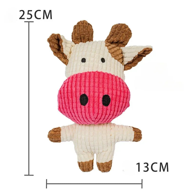 Plush Squeaky Dog Toy - Bite Resistant Chew Toy for Small Dogs (Cute Animal Designs)