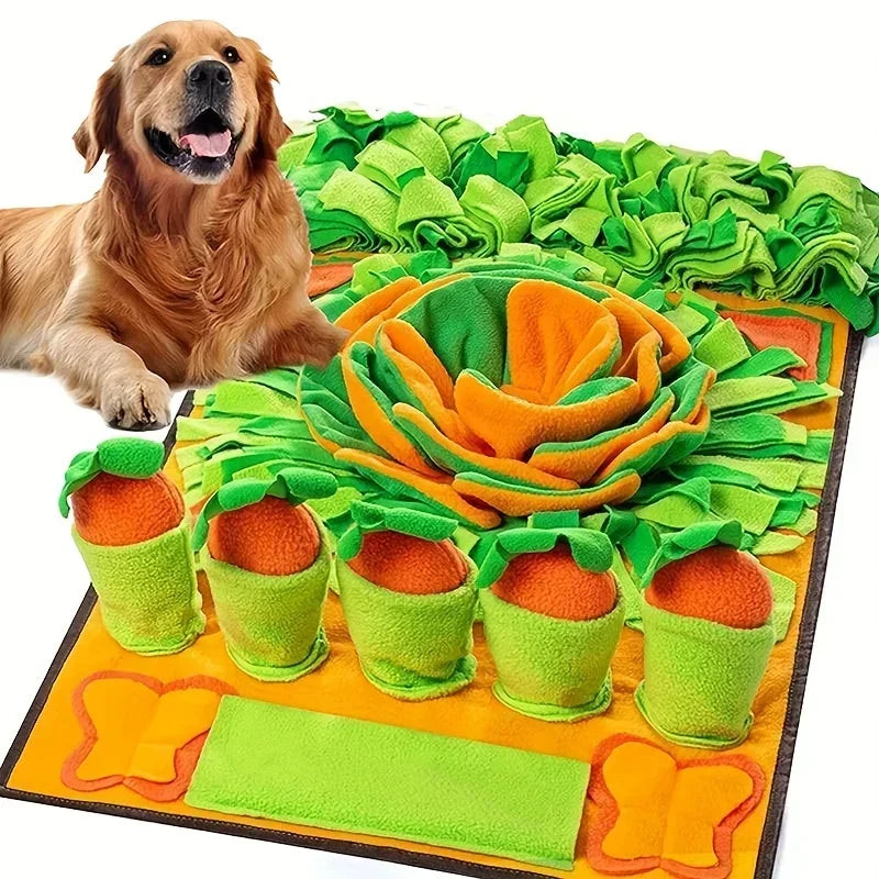 Nosework Dog Snuffle Mat with Squeaker, Carrots & Ringing Paper