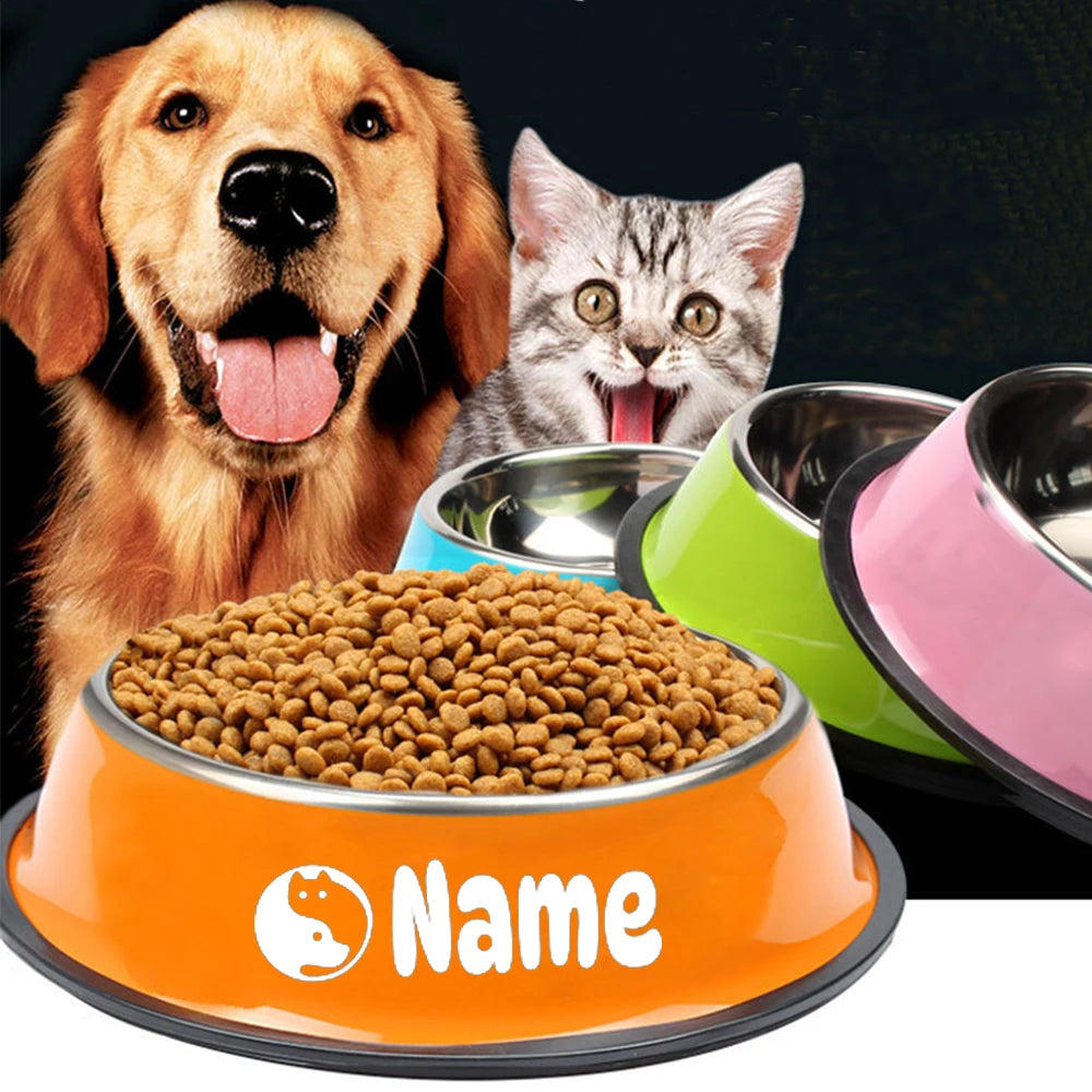 Stainless Steel Anti-Slip Pet Food Bowl for Cats & Dogs