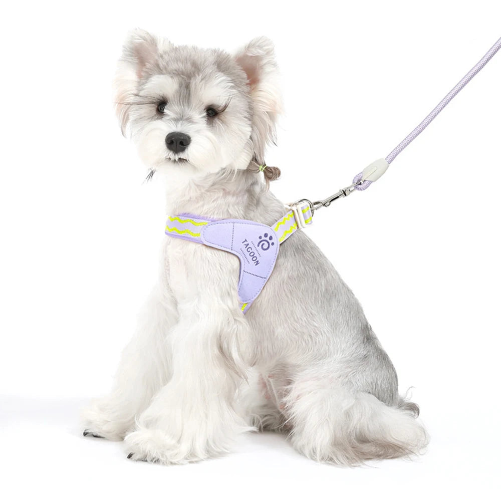 Dopamine Saddle Dog Harness with Leash Set for Small Dogs Comfortable Mesh Breathable Pet Harness for Schnauzer Shiba Inu Puppy