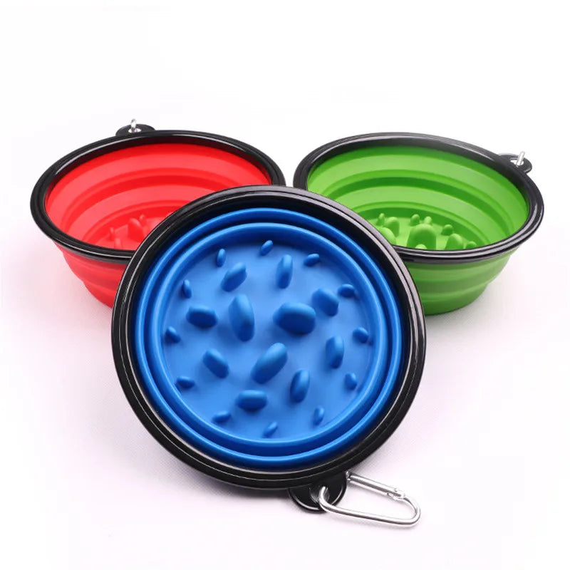 Foldable Dog Slow Feeder Travel Bowl