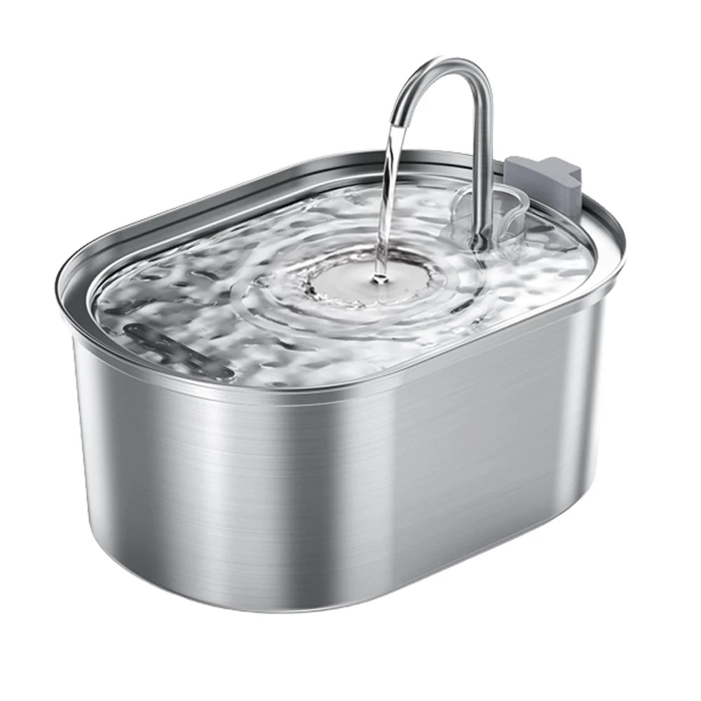 Fontaine à eau automatique 3.2L en acier inoxydable pour animaux de compagnie Distributeur d'eau intelligent pour chiens et chats