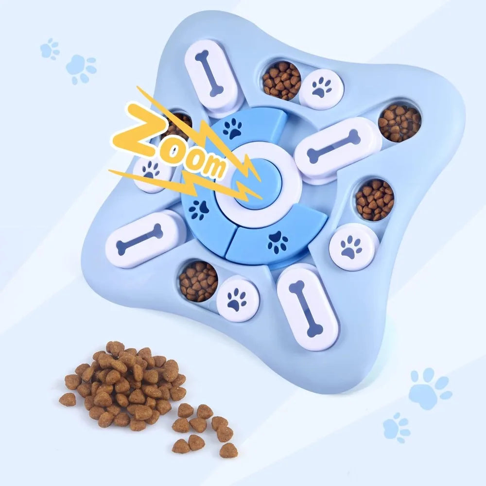 Interactive Dog Treat Puzzle Toy with Squeaker