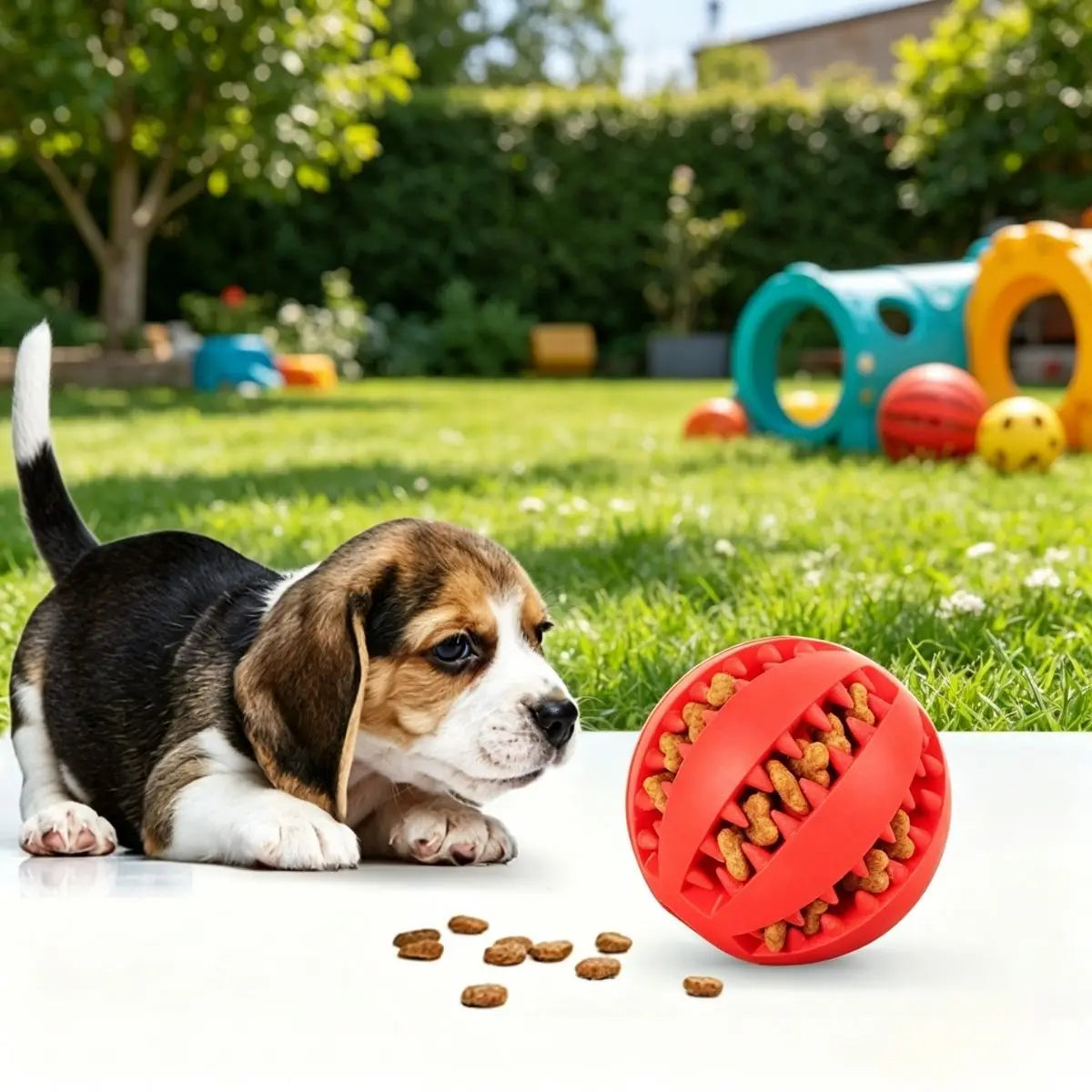Bite-Resistant Treat Dispensing Dog Ball