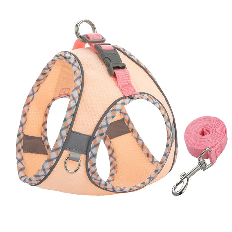 Ensemble Harnais et Laisse Universel pour Animaux de Compagnie - Gilet Réfléchissant Anti-Évasion pour Chiens et Chats