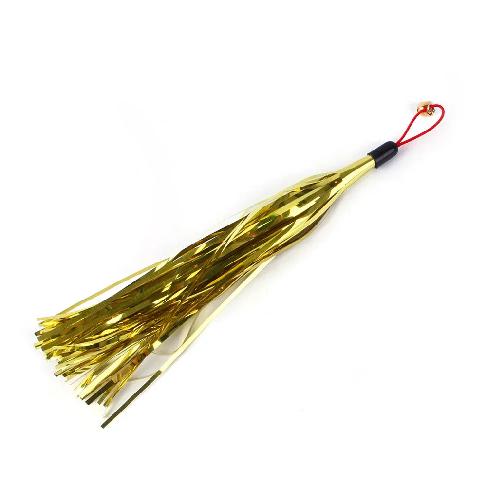 Feather Wand Cat Toy with Bell & Worm String - Interactive Teaser Set