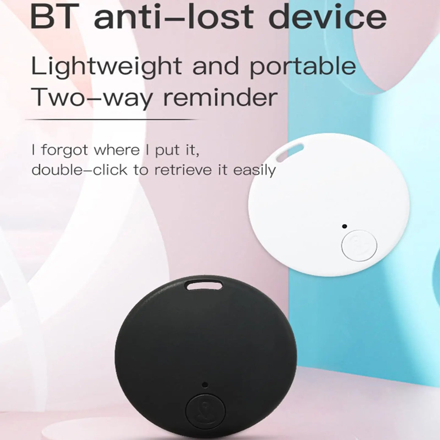 Round Bluetooth Anti-Lost Tracker Tag for Pets, Keys & Bags