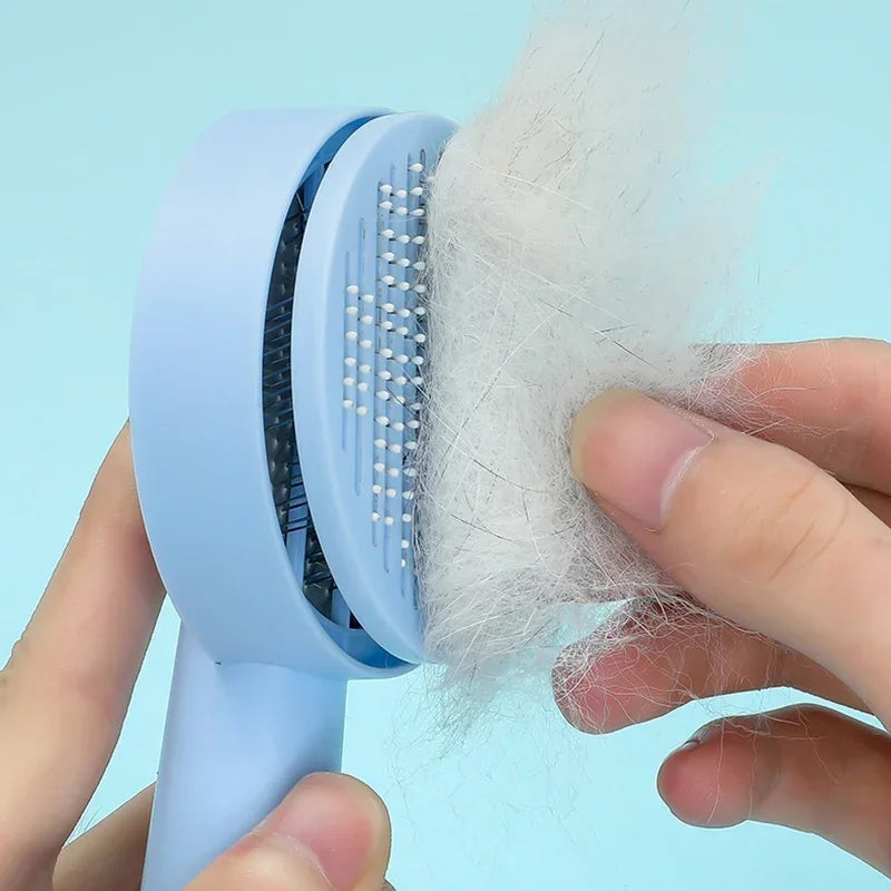 Brosse autonettoyante pour chats et chiens