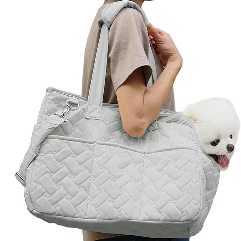 Portable Pet Carrier Tote Bag for Small Dogs & Cats — Breathable Mesh Handbag for Travel & Outdoor Use