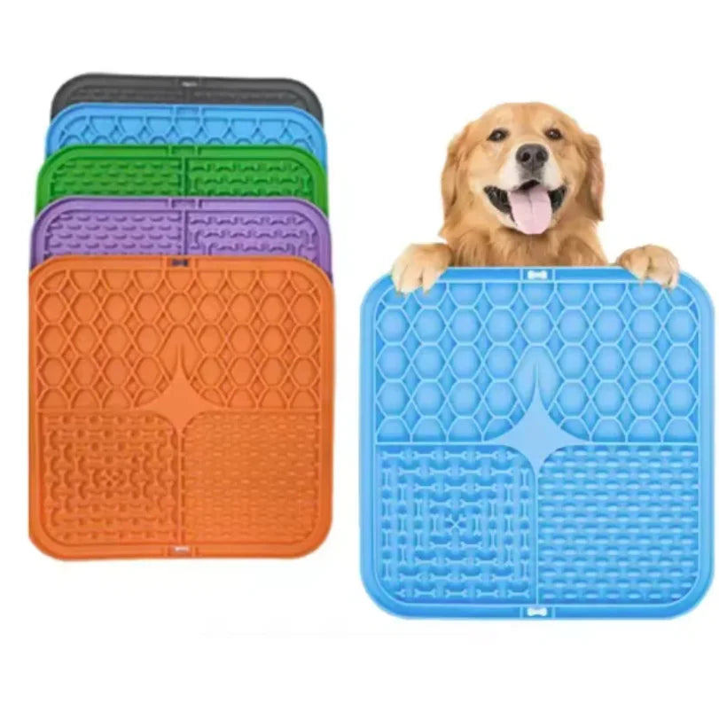 Silicone Lick Mat with Suction Cup for Dogs – Bath Distraction & Slow Feeding