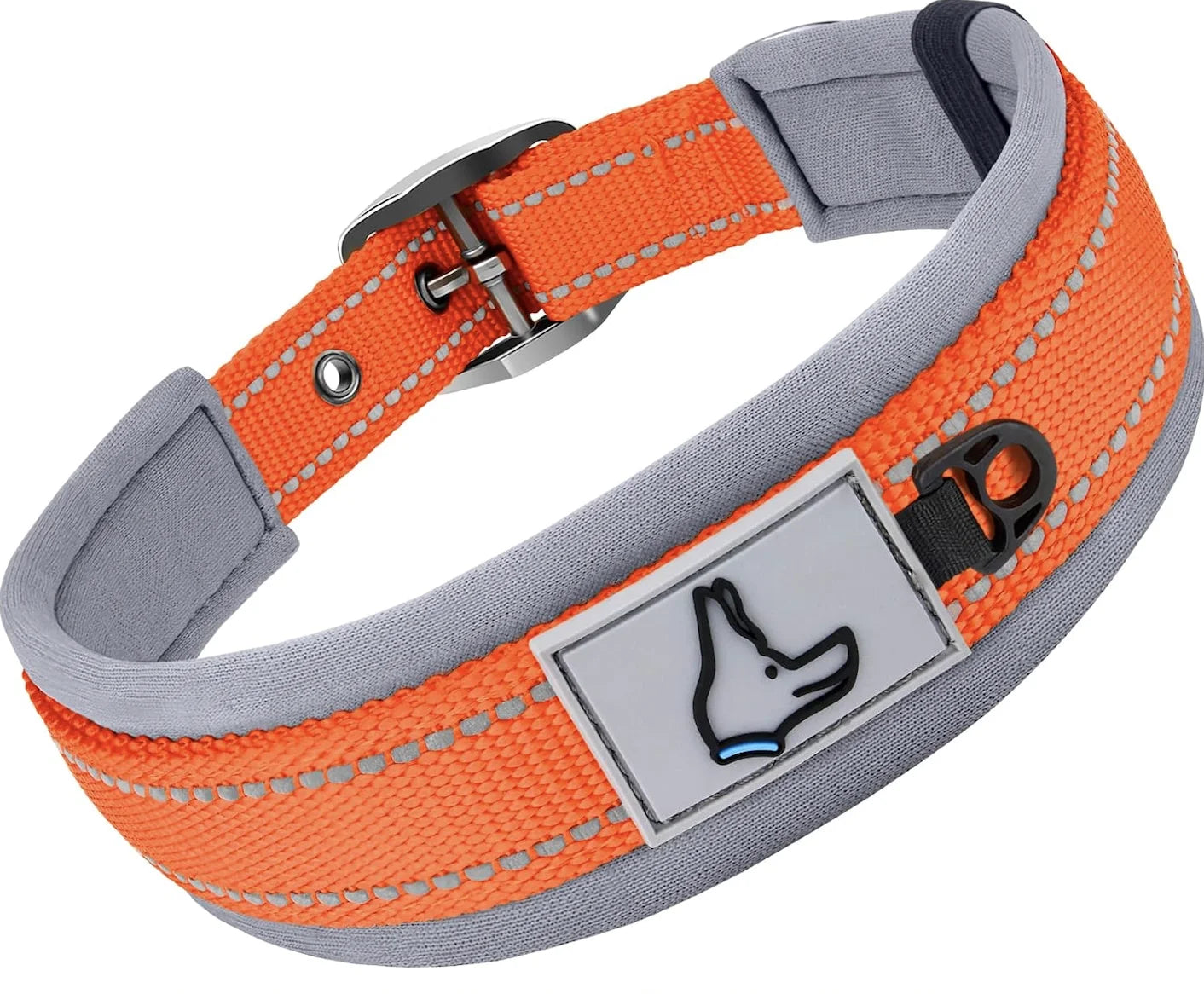 Padded Reflective Dog Collar | Adjustable Heavy-Duty Nylon & Neoprene