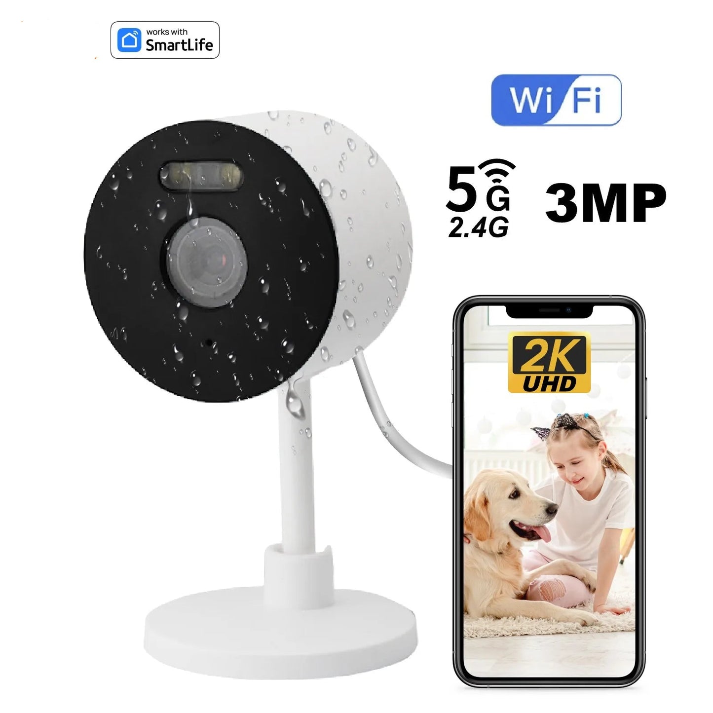 Smart WiFi Security Camera — Indoor & Outdoor with Colour Night Vision