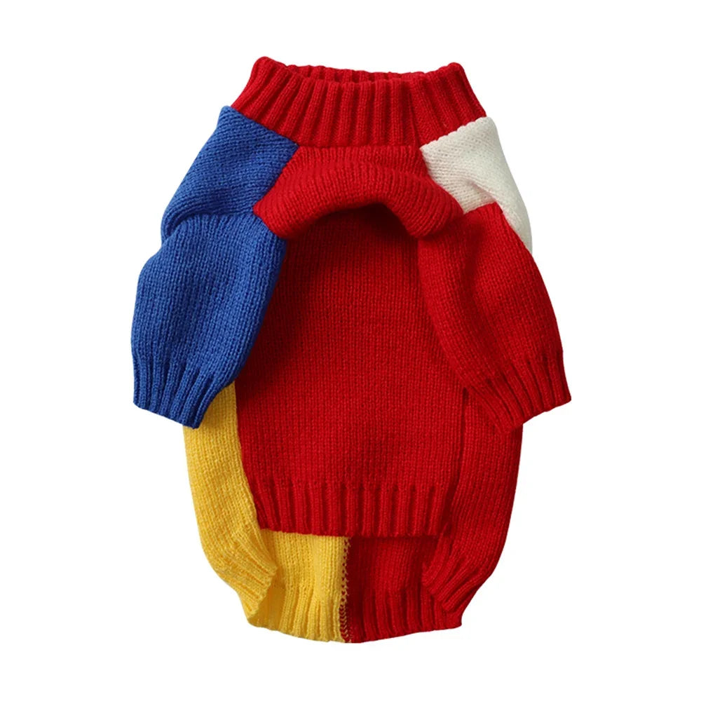 Colour-Block Knitted Sweater for Small Dogs & Cats