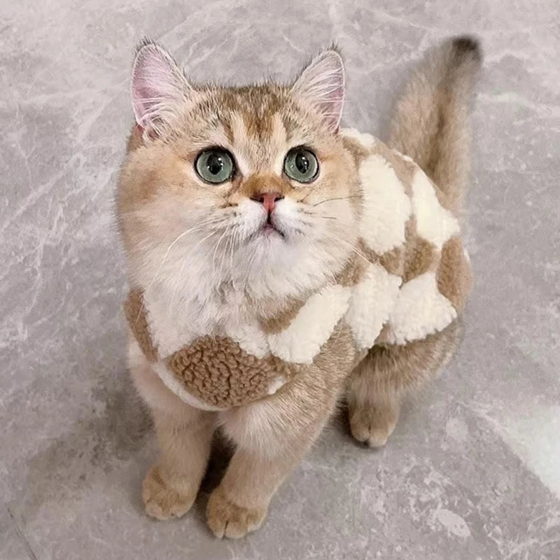 Floral Print Coral Fleece Jacket for Cats & Small Dogs