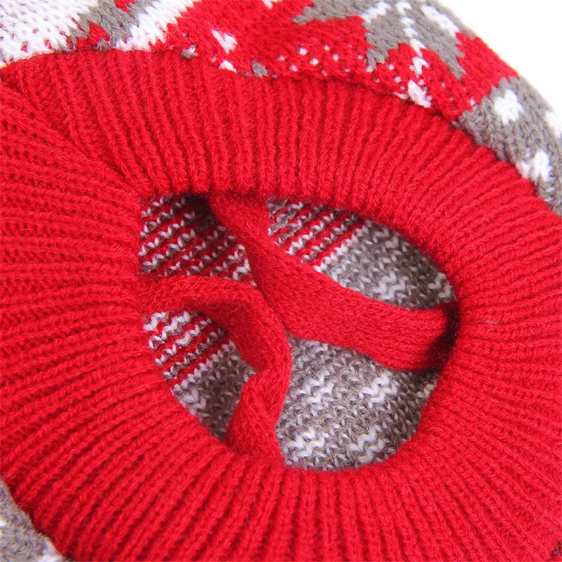 Autumn Winter Elk Print Knit Sweater for Medium & Large Dogs