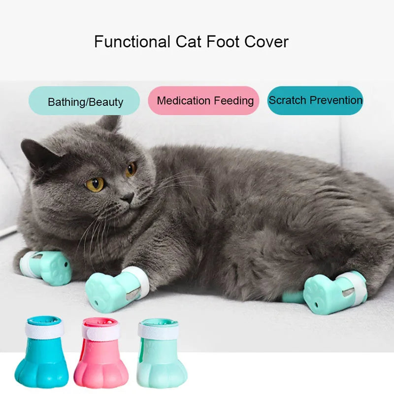 Anti-Slip Pet Paw Protectors - 4 Pack