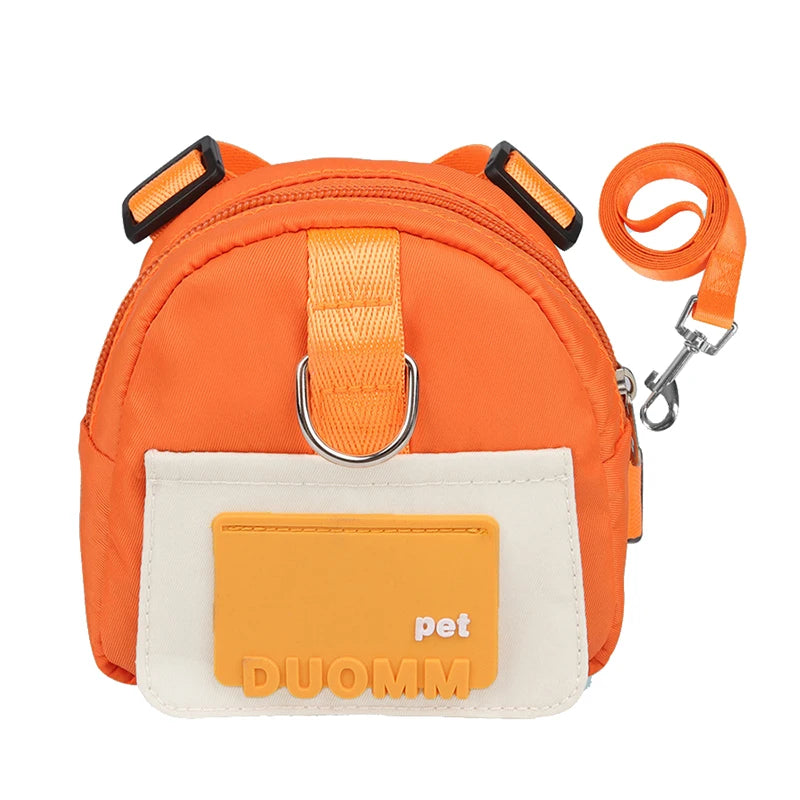 Adjustable Dog Harness with Snack Bag Backpack