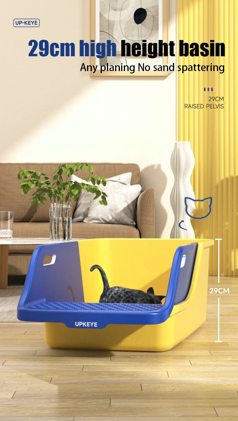 Extra Large Semi-Enclosed Cat Litter Box — Splash-Proof, Easy-Clean, Multi-Cat