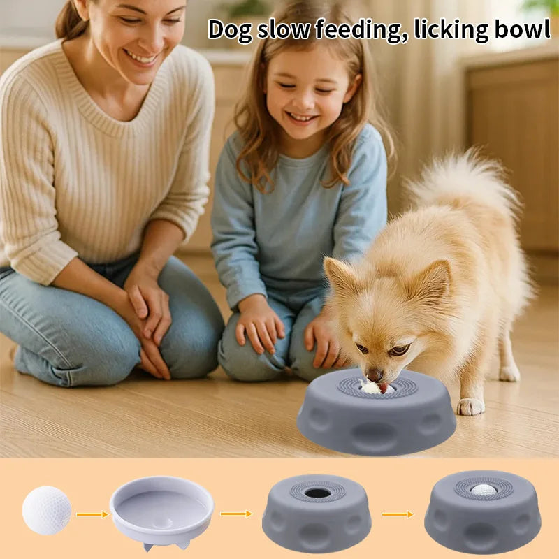 Interactive Dog Licking Bowl with Ball-Shaped Design