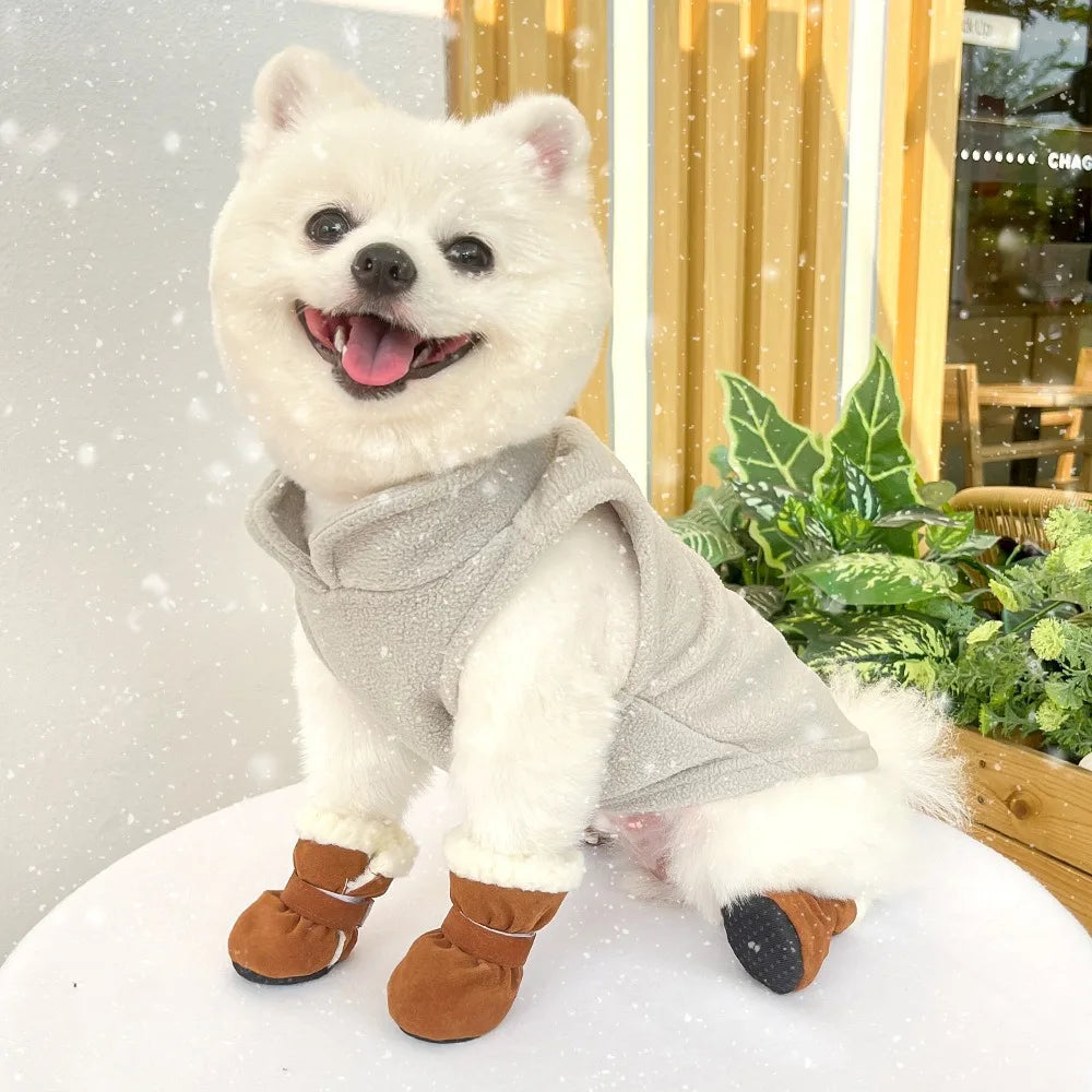 Bottes antidérapantes d'hiver pour chiens | Lot de 4 pour petits et moyens chiens et chats