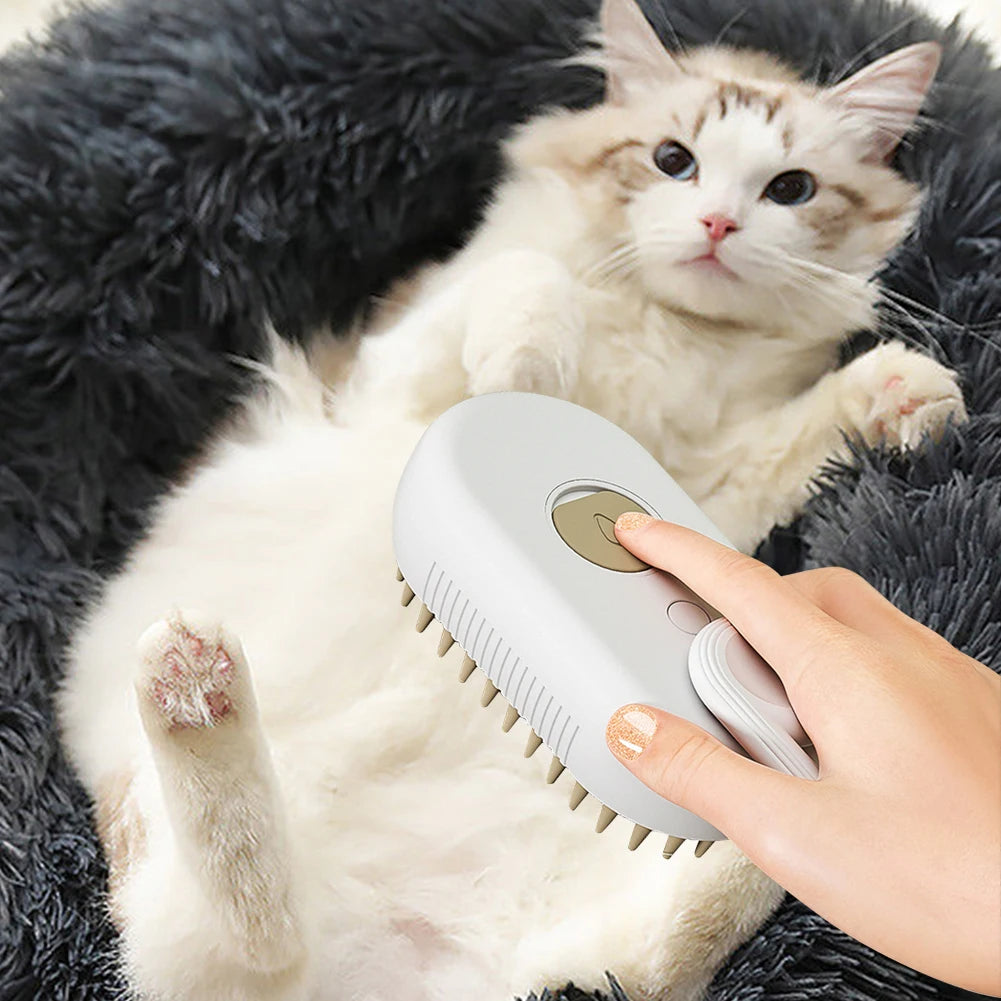 3-in-1 Electric Steam Spray Grooming Brush for Cats & Dogs