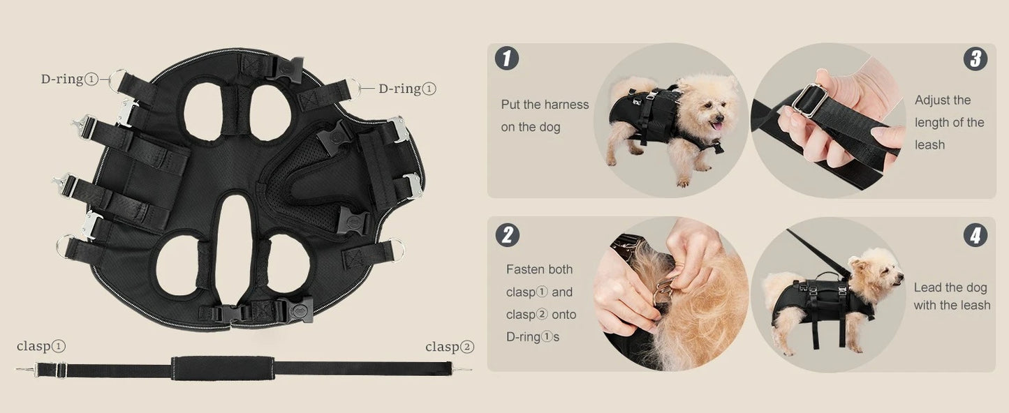 5-in-1 Dog Lift Harness & Sling Carrier with Spine Support