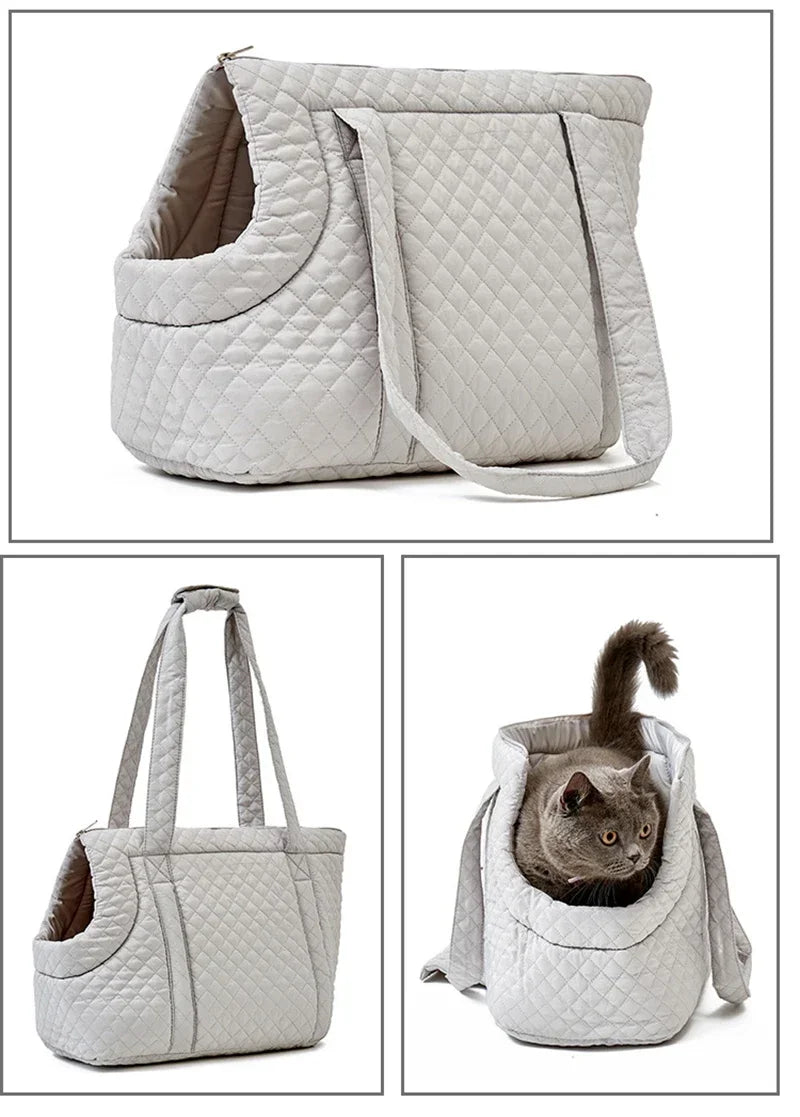 Plush Pet Carrier Handbag for Cats & Small Dogs