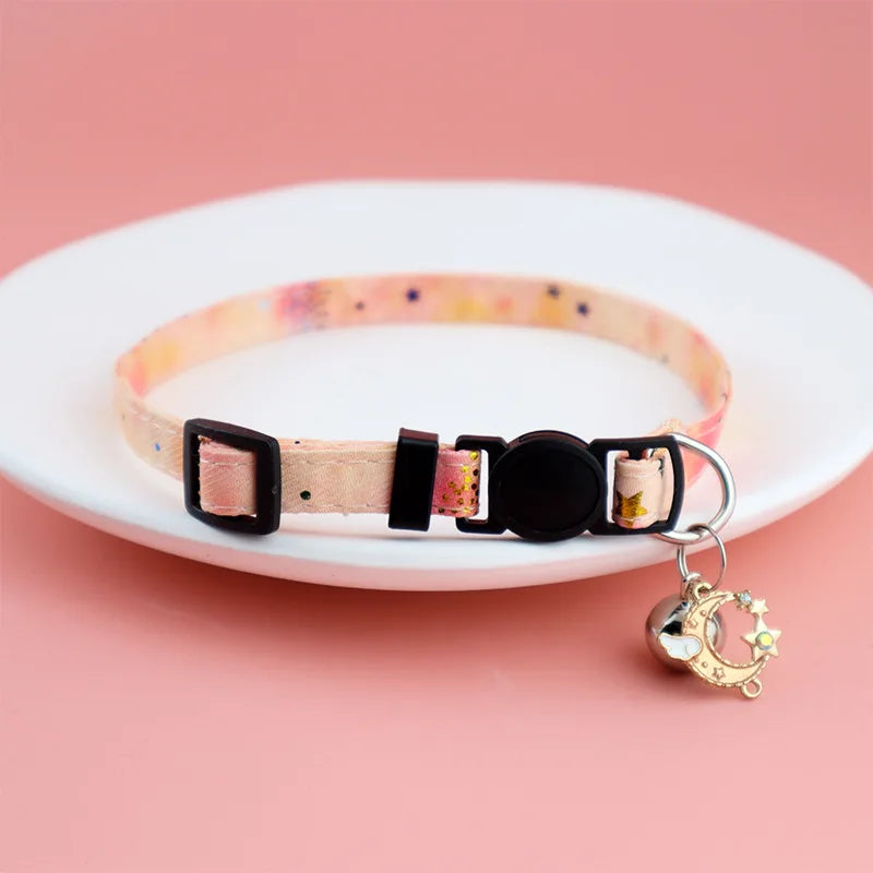 Colourful Butterfly & Star Pet Collar with Bell