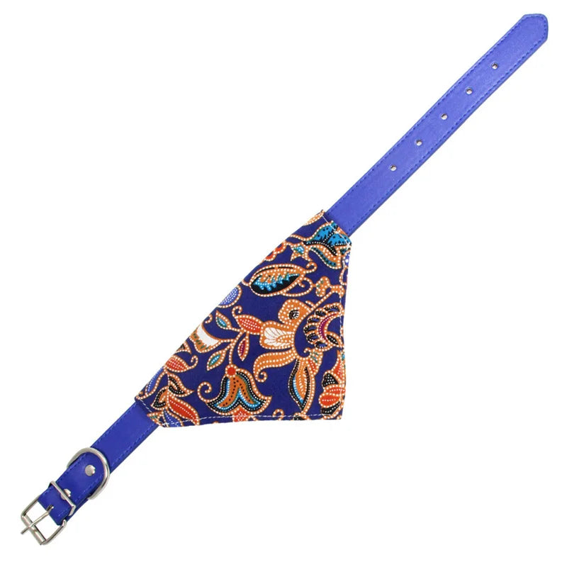 Printed PU Dog Collar with Bow Tie & Bandana Set — XS to L+