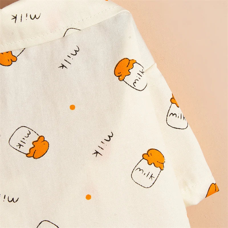 Cartoon Print T-Shirt for Cats & Small Dogs
