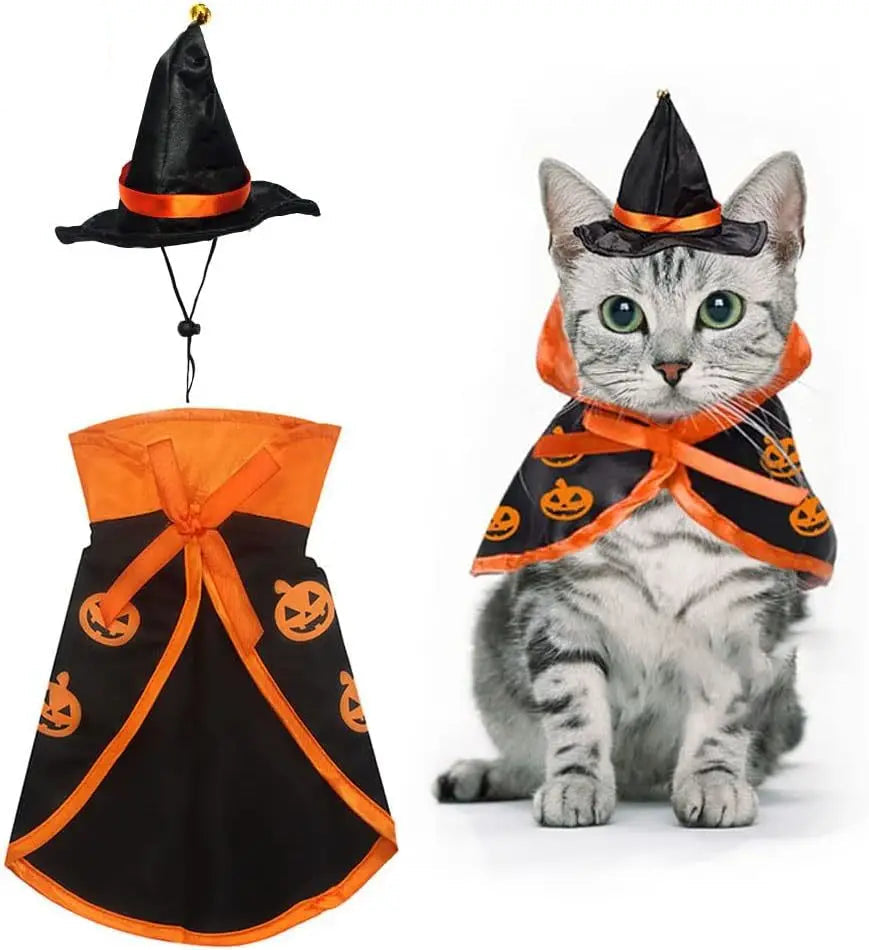 Cape de vampire pour chat – Costume d'Halloween réglable pour animaux de compagnie