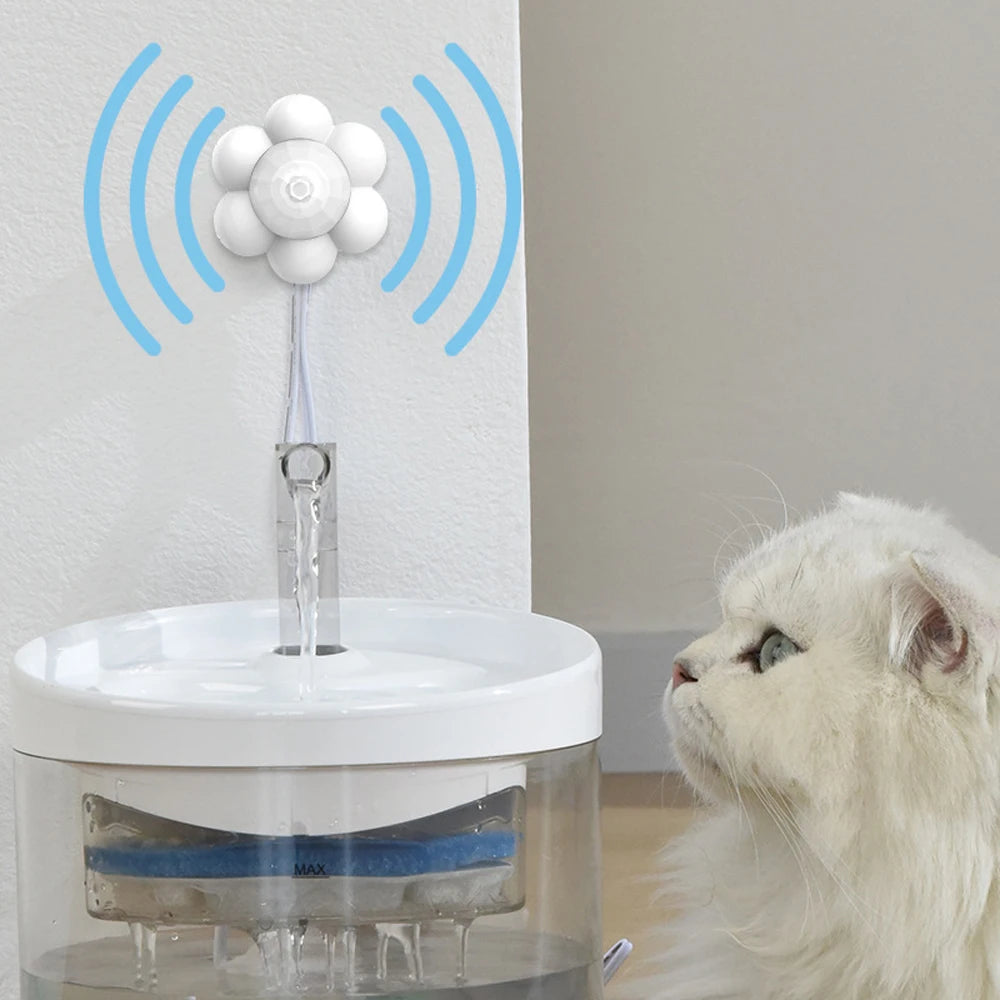 Motion Sensor Pet Water Fountain with Infrared Detector & Filter | USB Powered
