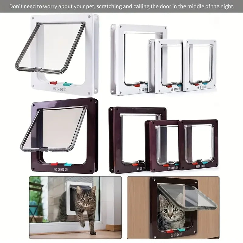 4-Way Locking Weatherproof Pet Flap Door