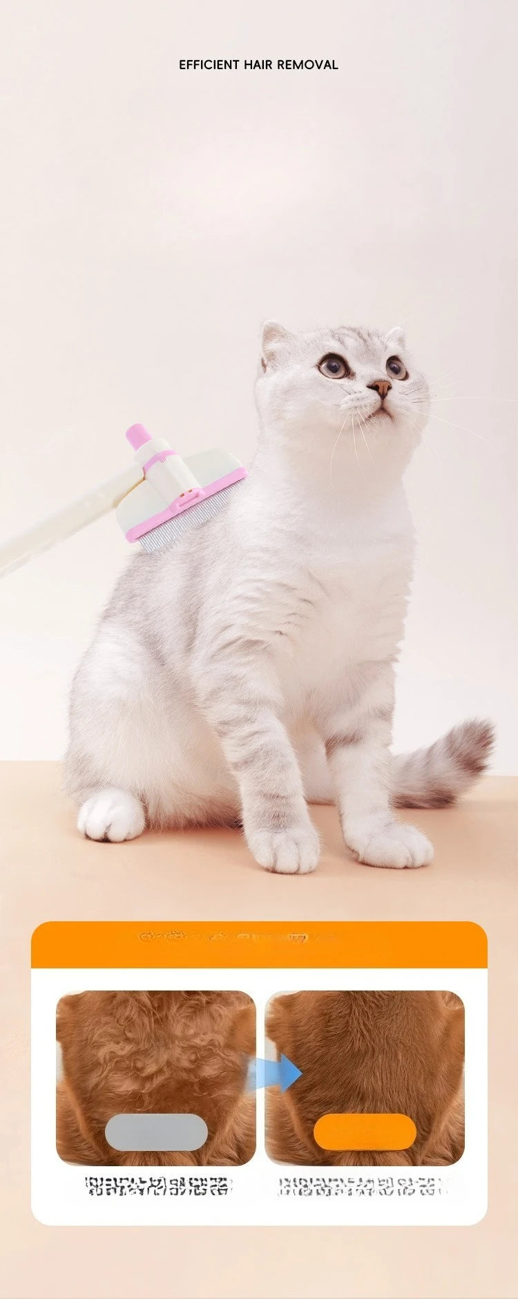 Rotating Dense Toothed Cat Comb for Hair Removal