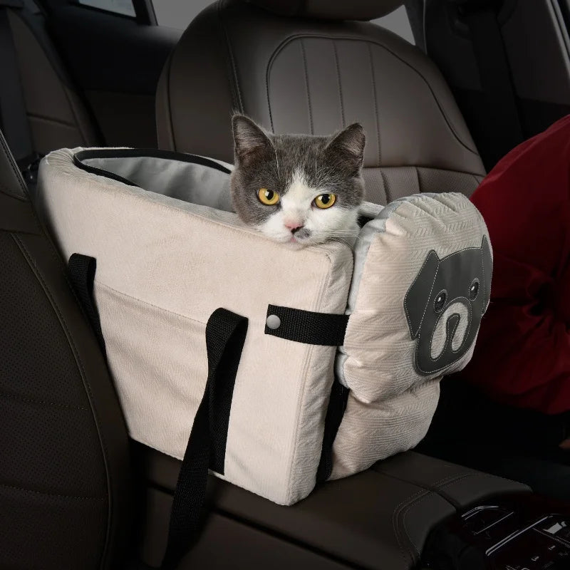 Foldable Dog Car Booster Seat with Safety Belt