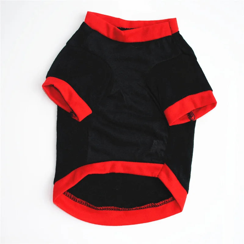 Printed Cotton T-Shirt Vest for Cats & Small Dogs