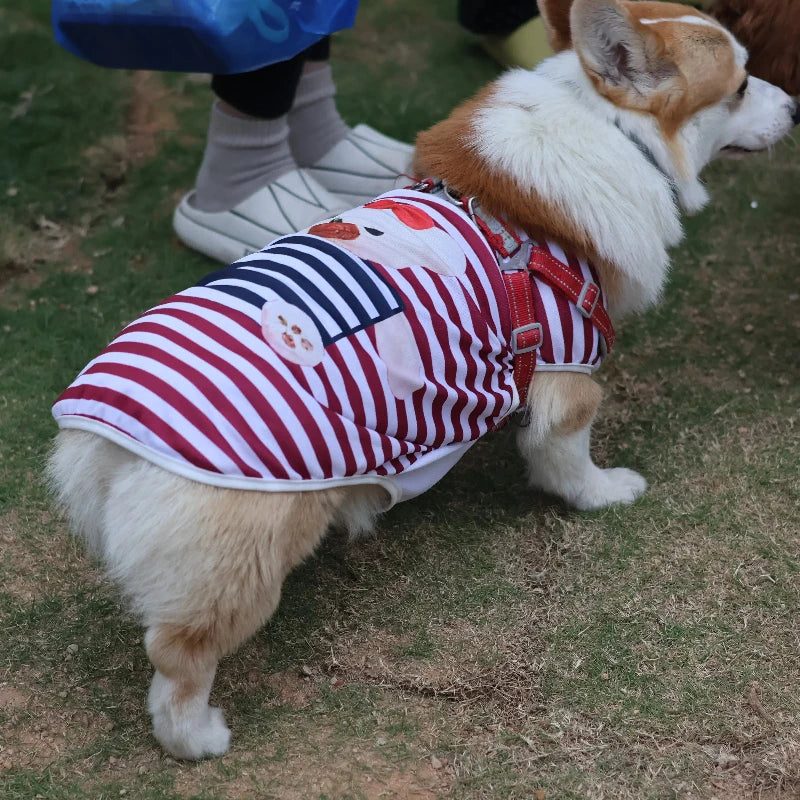 Striped Summer Cooling Vest Shirt for Dogs | Casual Breathable Top for Small to Large Breeds