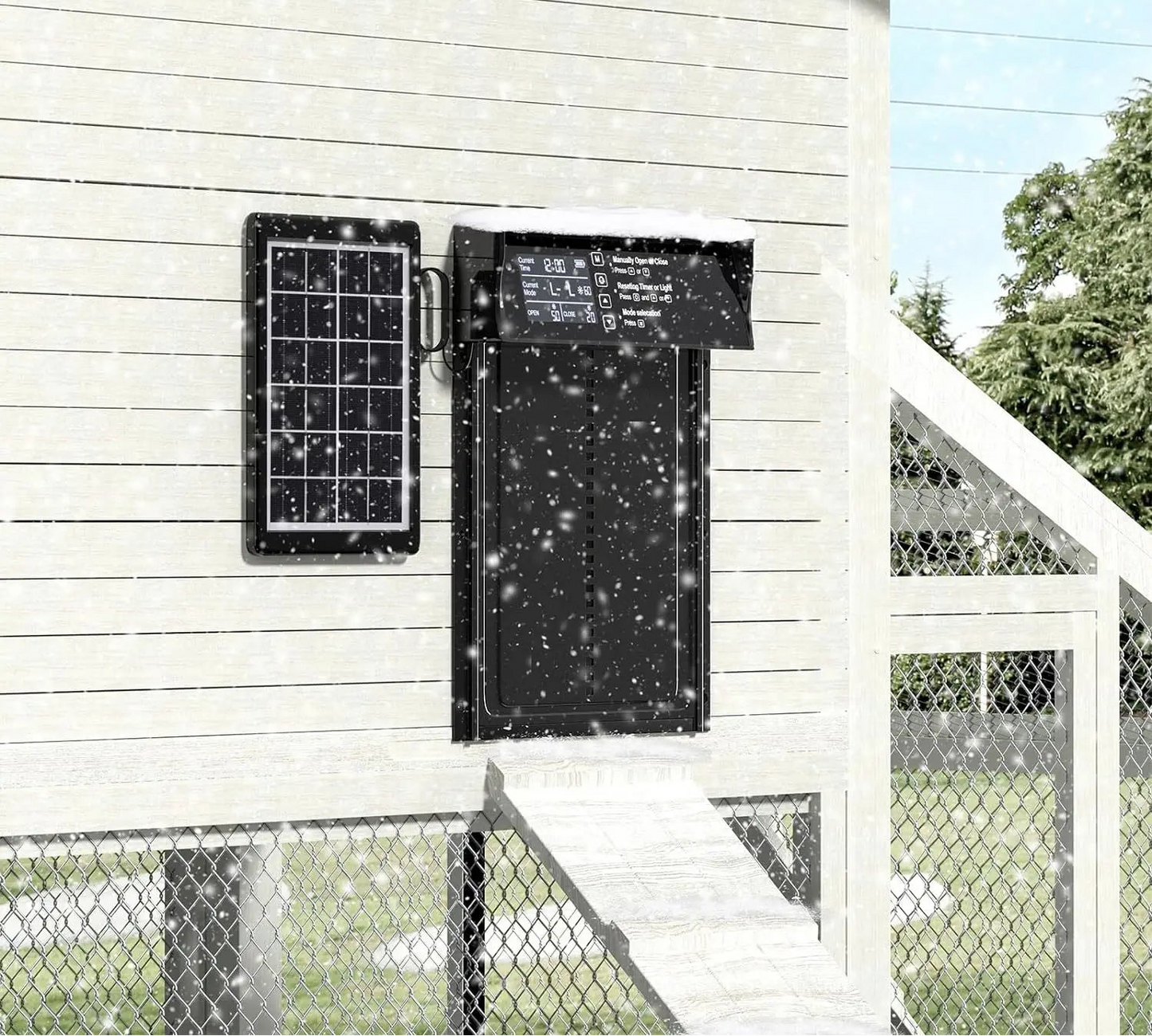Automatic Chicken Coop Door - Solar Powered with Timer & Light Sensor