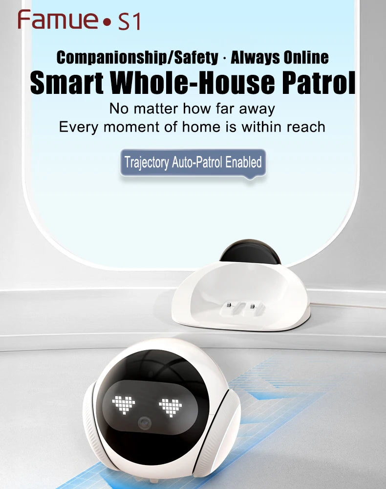 Auto-Charging Robot Pet Camera with HD 5G Wi-Fi & Night Vision