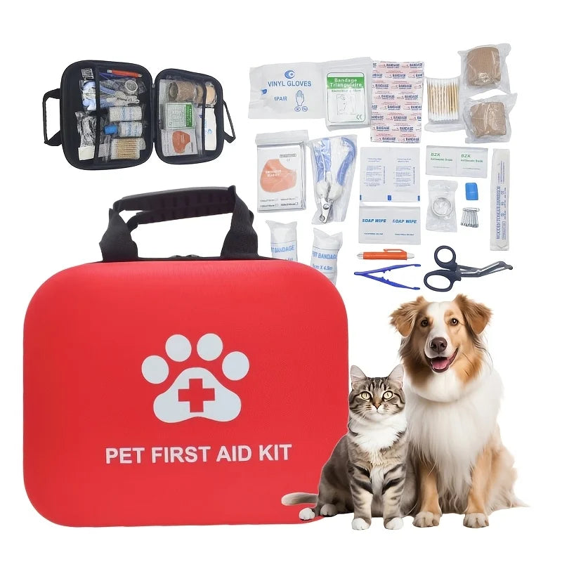 Pet First Aid Kit — Emergency Survival Kit for Dogs, Cats & Reptiles