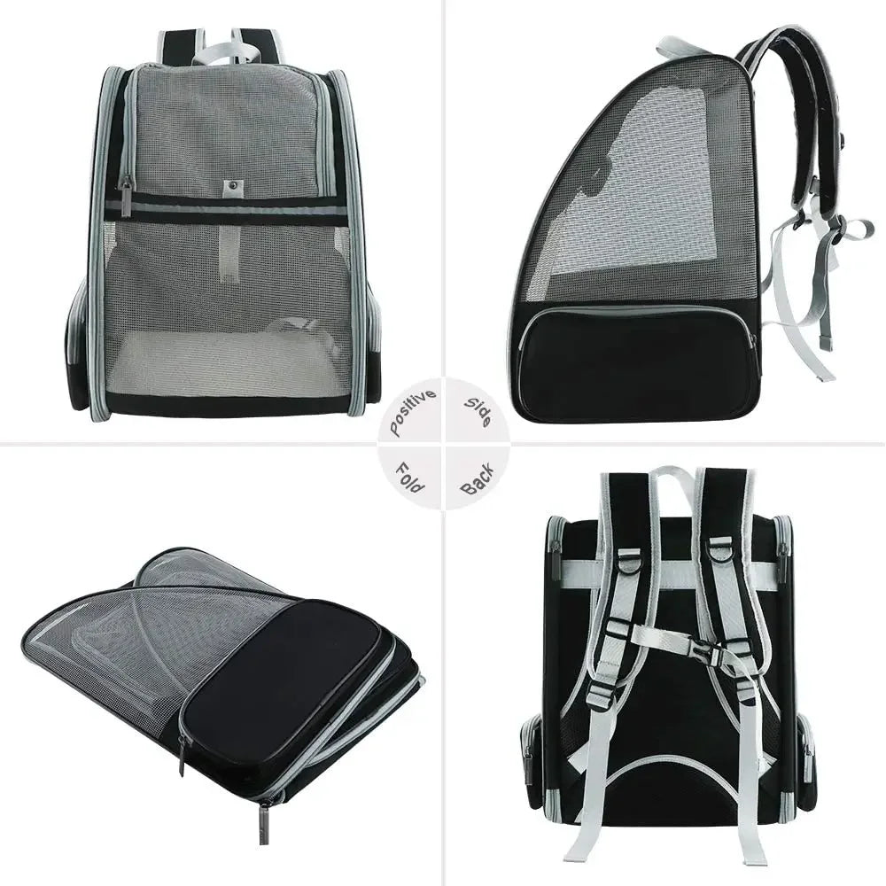 Breathable Foldable Pet Carrier Backpack — Portable Travel Bag for Cats & Puppies