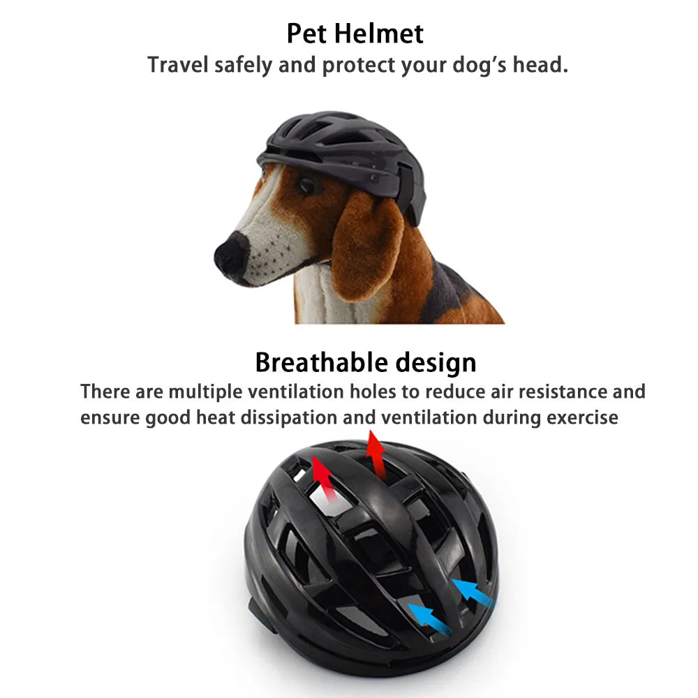 Adjustable Safety Helmet for Dogs – Outdoor & Motorcycle